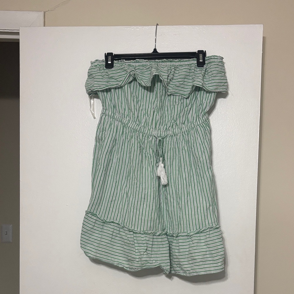 American Eagle Outfitters Green Strapless Dress